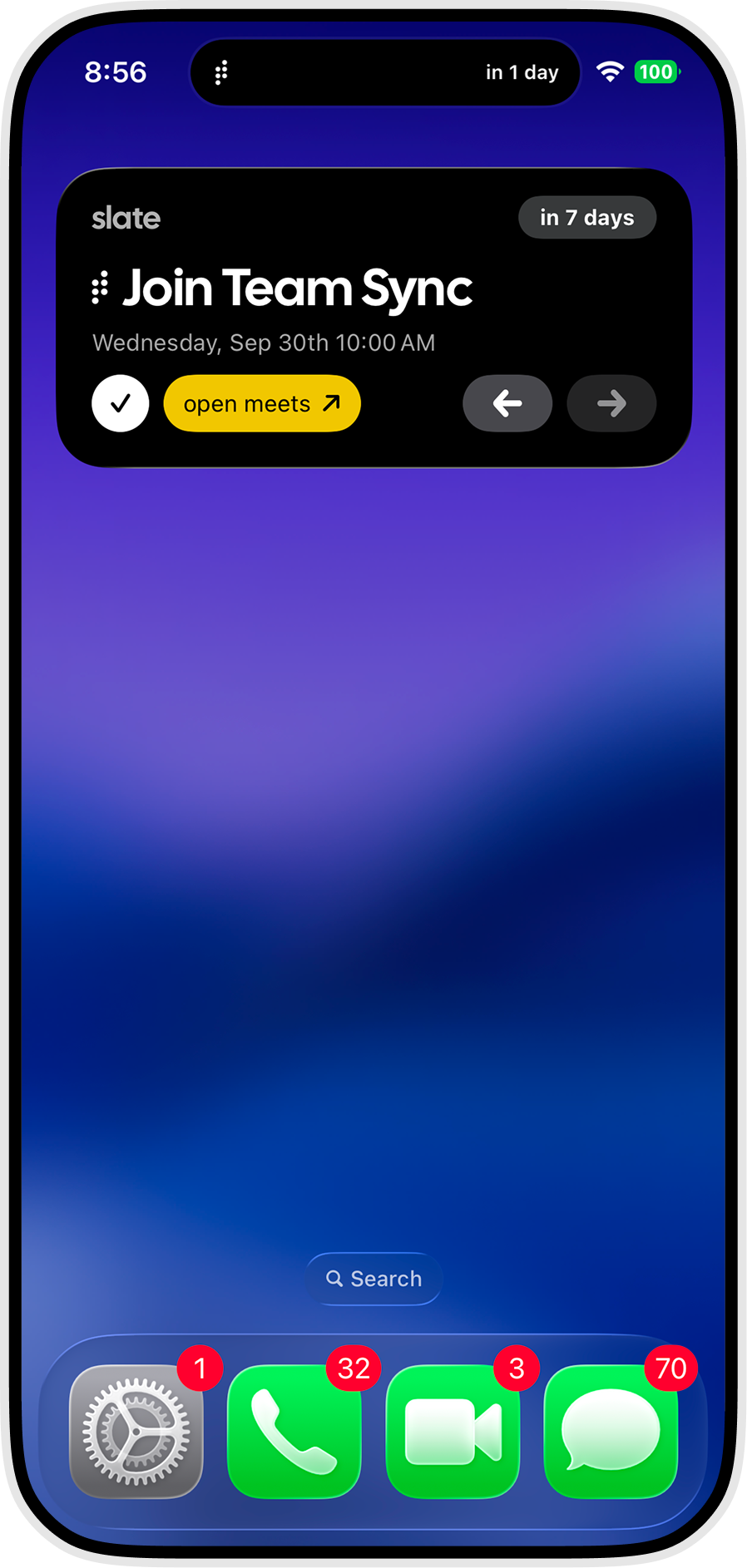 Slate widget on an iPhone home screen